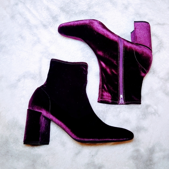 JEFFREY CAMPBELL Purple velvet ankle boots - Picture 3 of 6